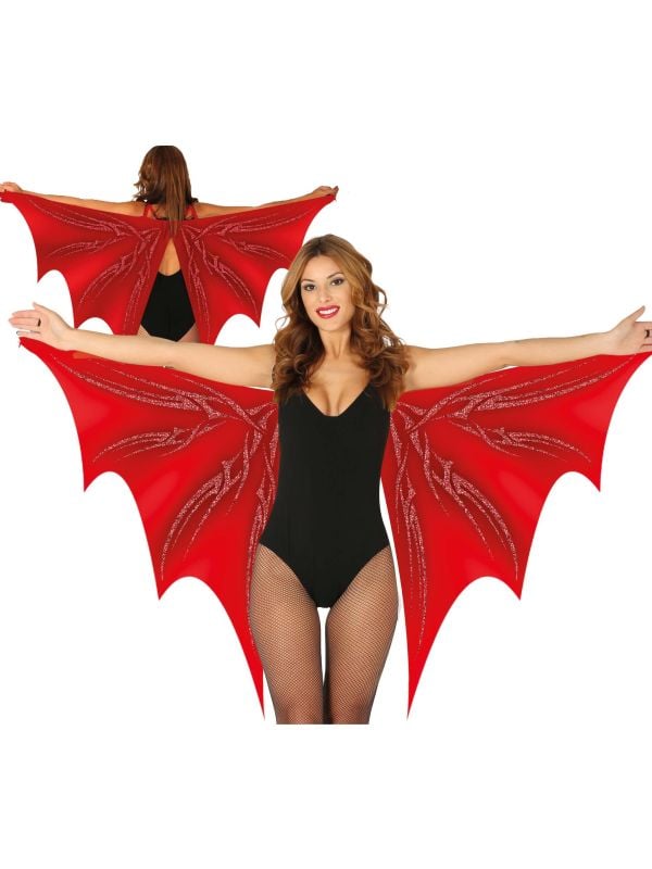 Rode vleermuis vleugels 170 x 80 cm halloween