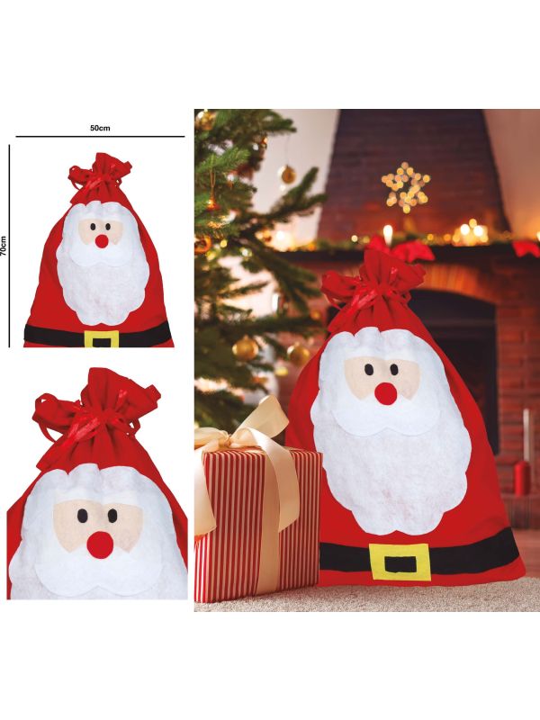 Rode vrolijke kerstman cadeauzak main product photo