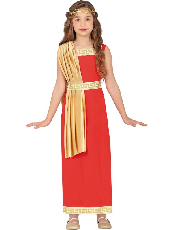 Romeins Kinderkostuum in Rood en Goud meisje main product photo