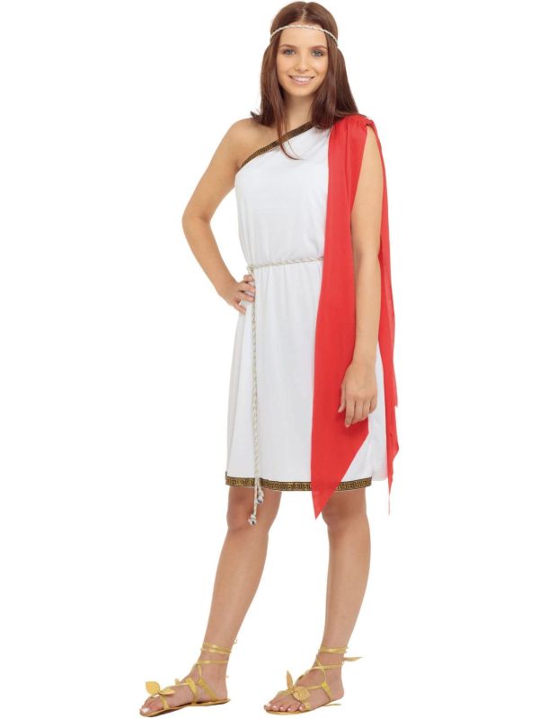 Romeinse Godin Wit Toga Dames