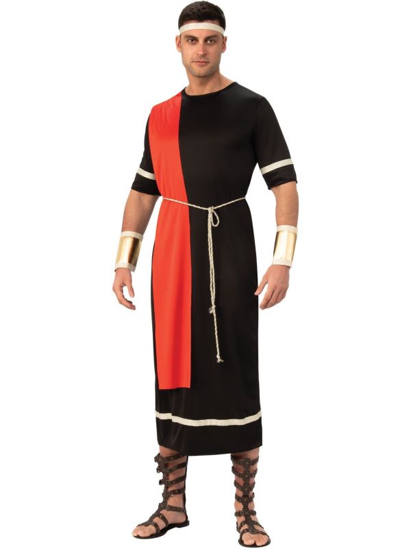 Romeinse Toga Caesar Zwart Rood Heren
