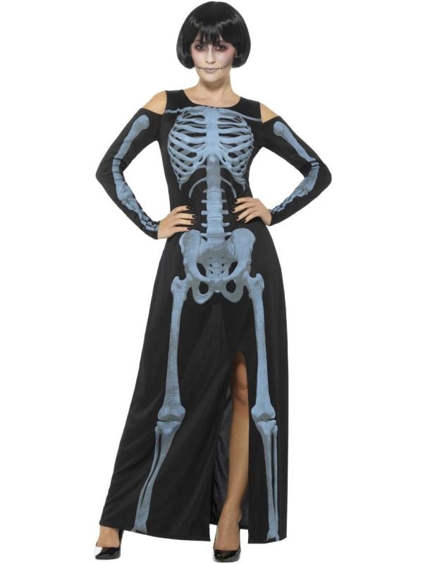 Rontgen skeletten jurk zwart main product photo