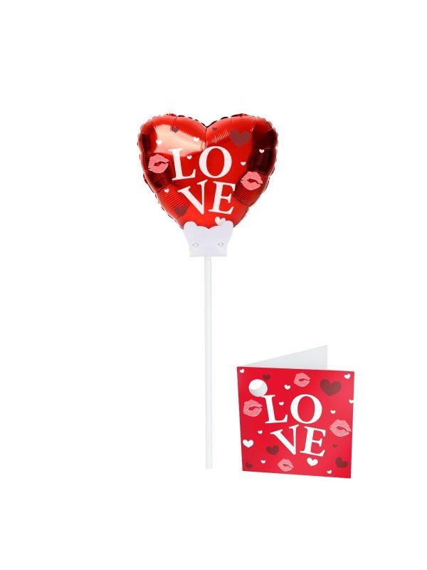 Rood Love mini folie wensballon main product photo