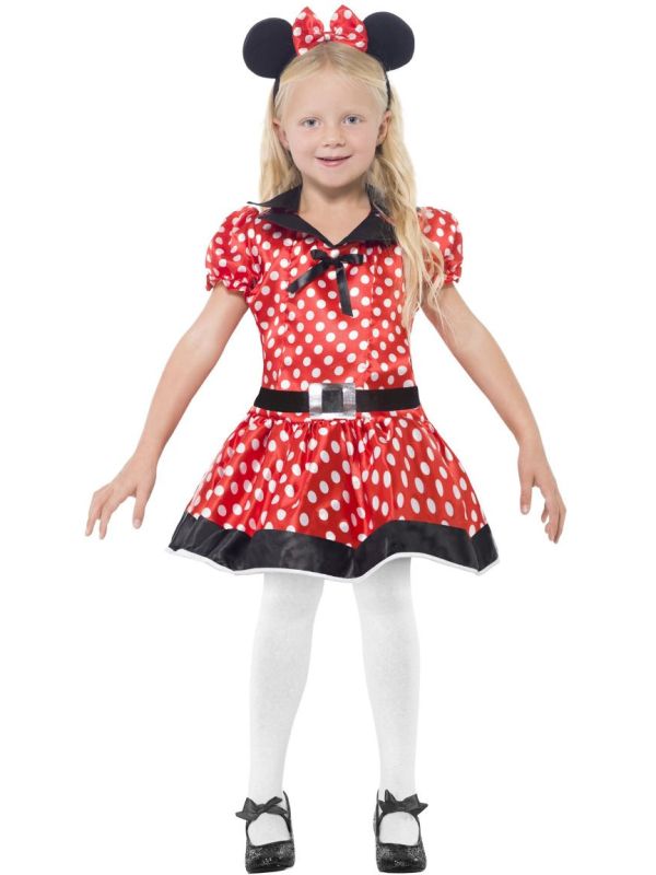 Rood wit gestipt minnie mouse jurkje main product photo