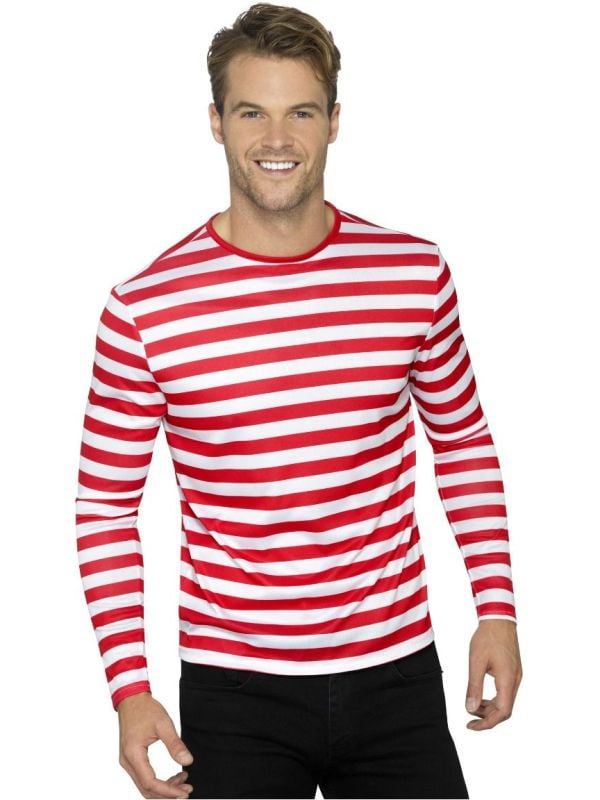 Rood wit gestreept wally shirt