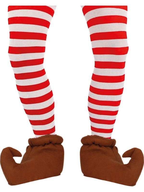Rood wit gestreepte kerst elf panty unisex main product photo