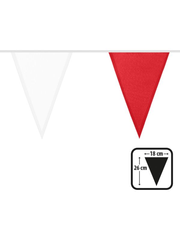 Rood Witte Vlaggetjes 6 meter