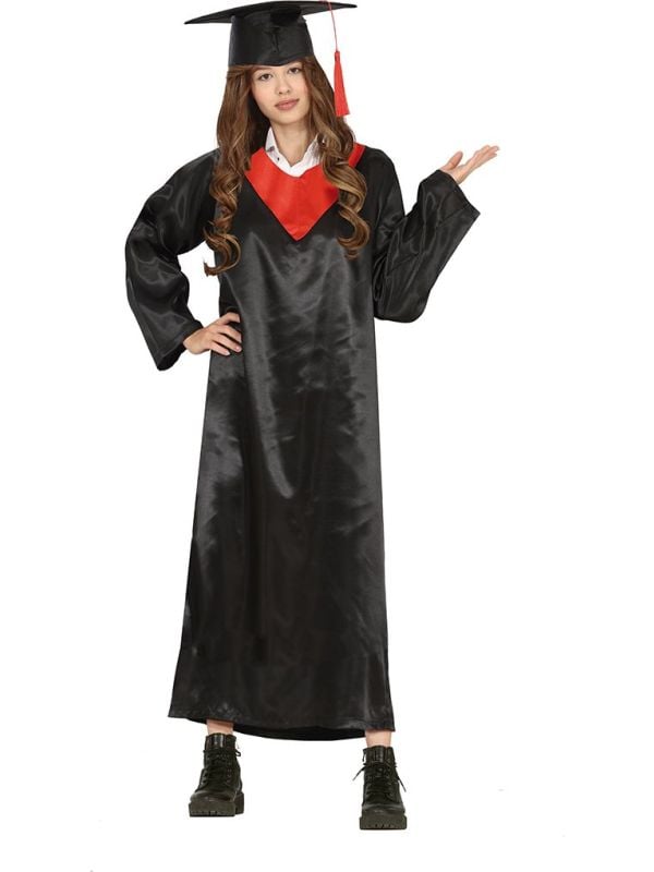 Rood-Zwart Afgestudeerd Outfit Meisjes 14-16 Jaar