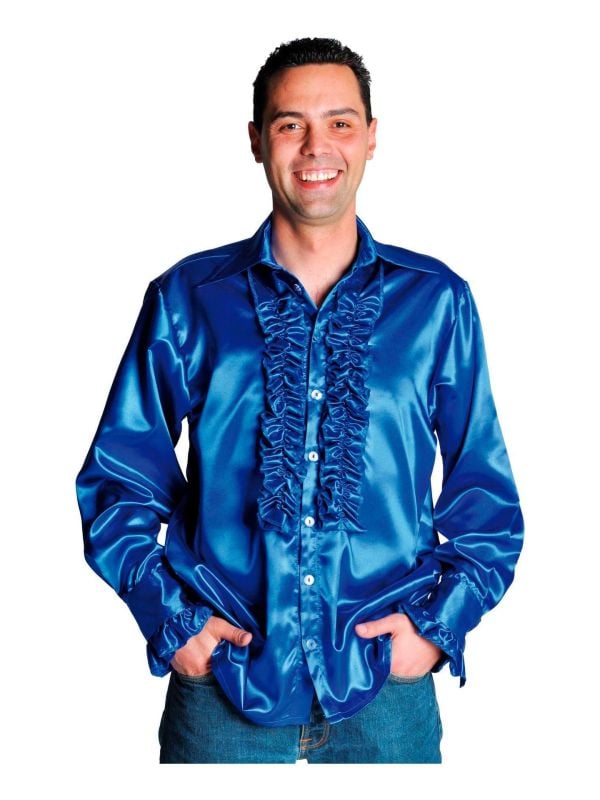Rouches blouse donkerblauw luxe man main product photo
