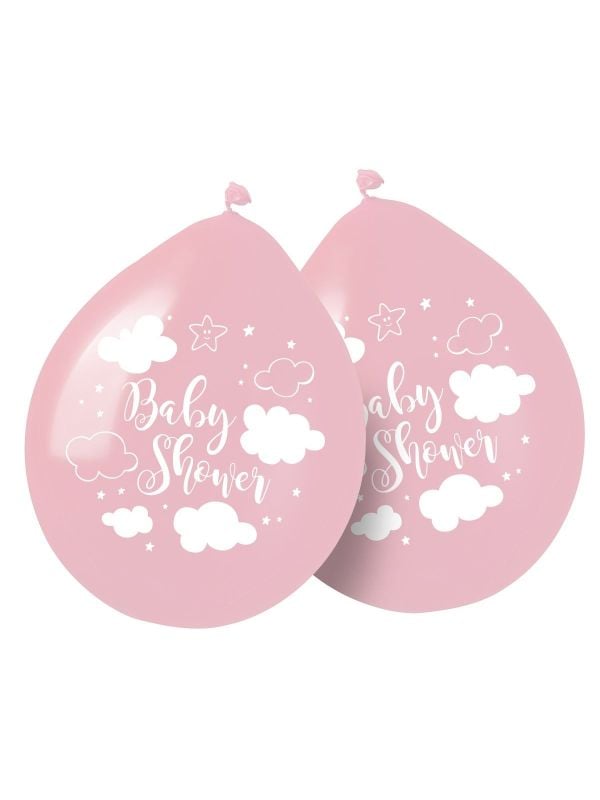 Roze babyshower meisje ballonnen 8 stuks
