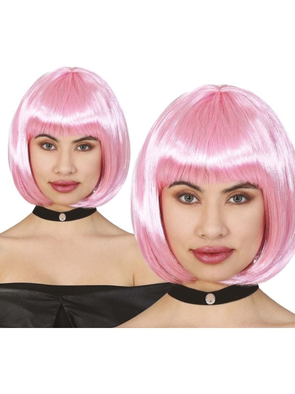 Roze Boblijn Pruik