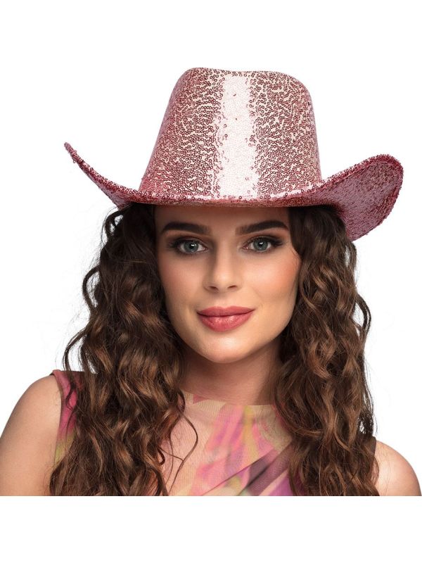 Roze Cowboy Hoed Pailletten