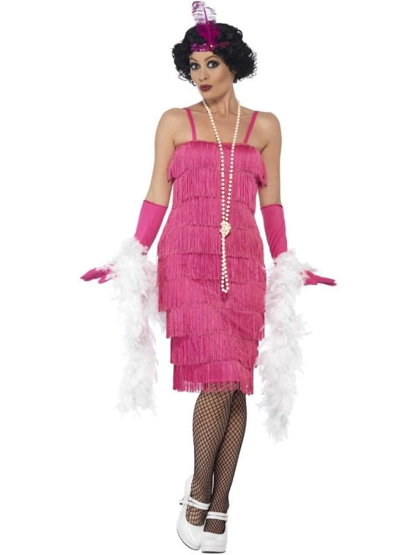 Roze flapper Charleston jurk main product photo