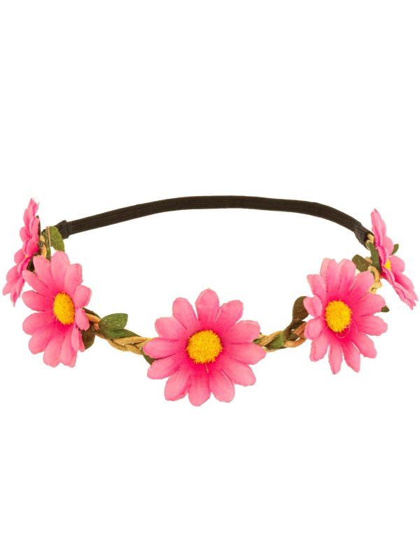 Roze Flower Power Haarband