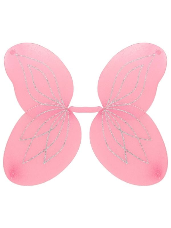 Roze glitterende vlinder vleugels kind