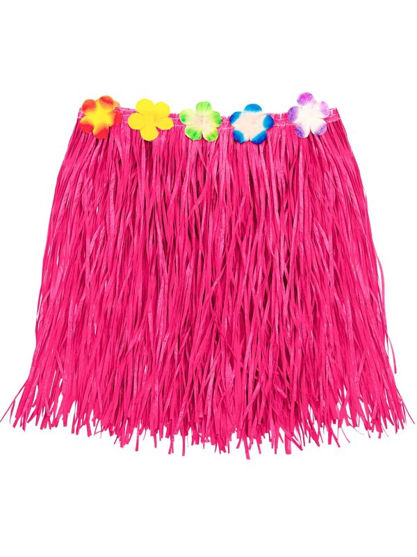 Roze Hawaii Minirok met Bloemenriem