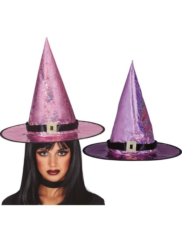 Roze heksenhoed halloween