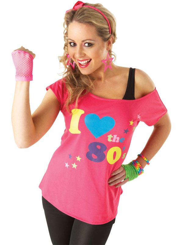 Roze Jaren 80 Shirt Dames