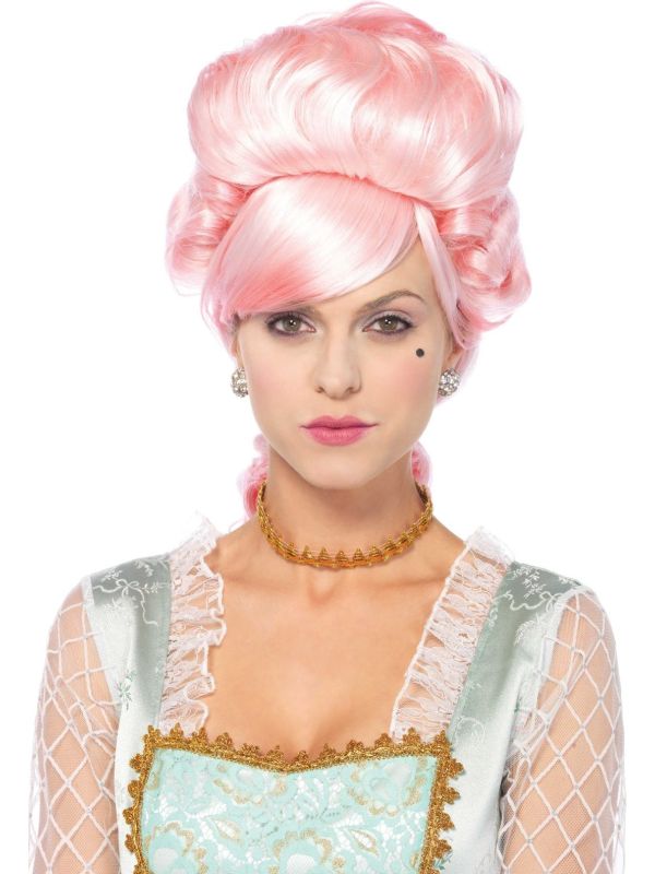 Roze Marie Antoinette pruik main product photo