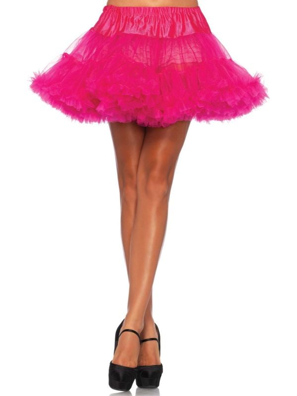 Roze onderrok met dubbele ruche main product photo