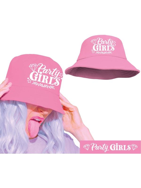Roze Party Girls Buckethat Vissershoedje Vrijgezellenfeest main product photo