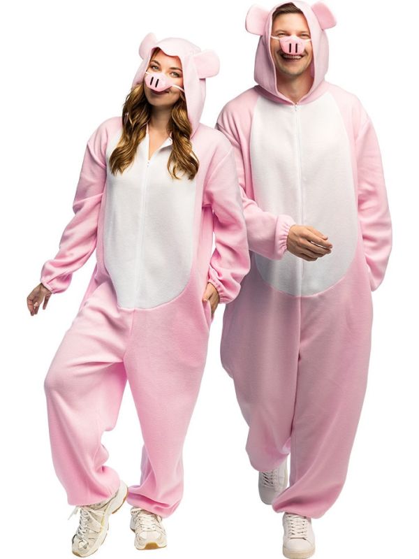 Roze Varken Jumpsuit Dames Heren