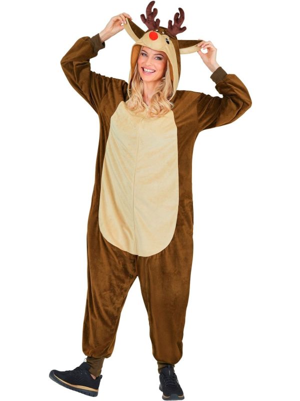 Rudolf Rendier Onesie Bruin Volwassenen