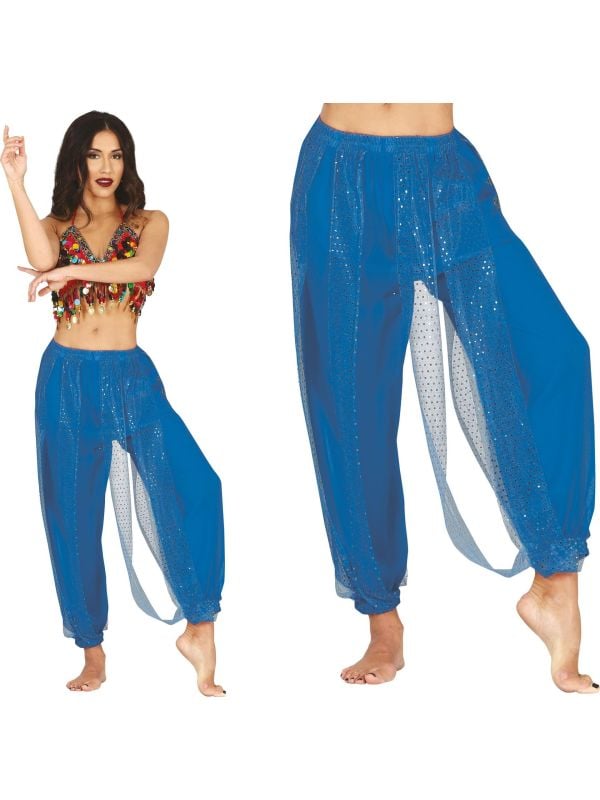 Saffierkleurige Buikdansbroek Dames main product photo