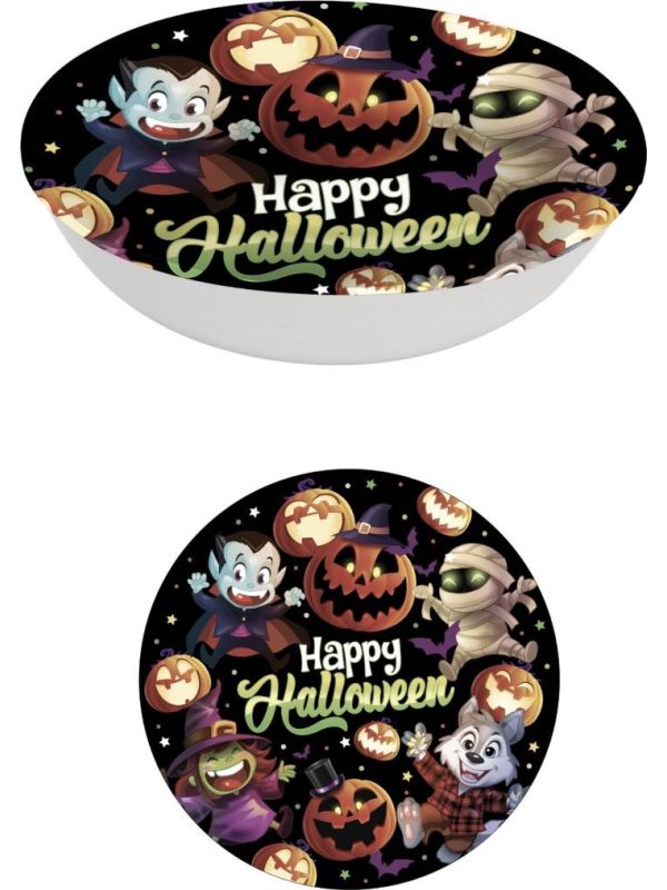 Schaal vrolijke halloween monsters 32 cm
