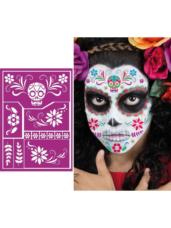 Schmink sjabloon day of the dead kind