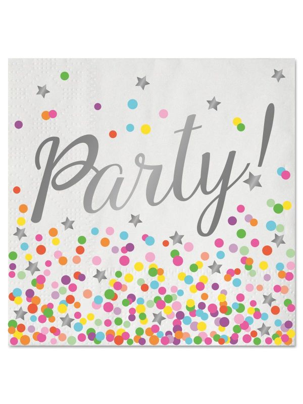 Servetten confetti party verjaardag 16 stuks