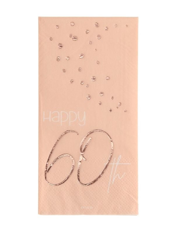Servetten elegant lush blush 60 jaar 10 stuks main product photo