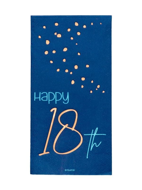 Servetten elegant true blue 18 jaar 10 stuks main product photo