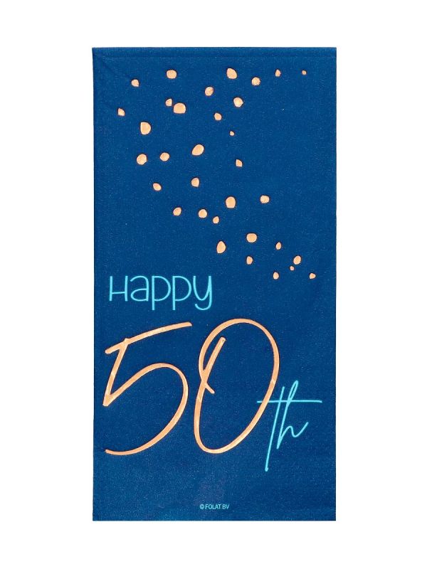 Servetten elegant true blue 50 jaar 10 stuks main product photo