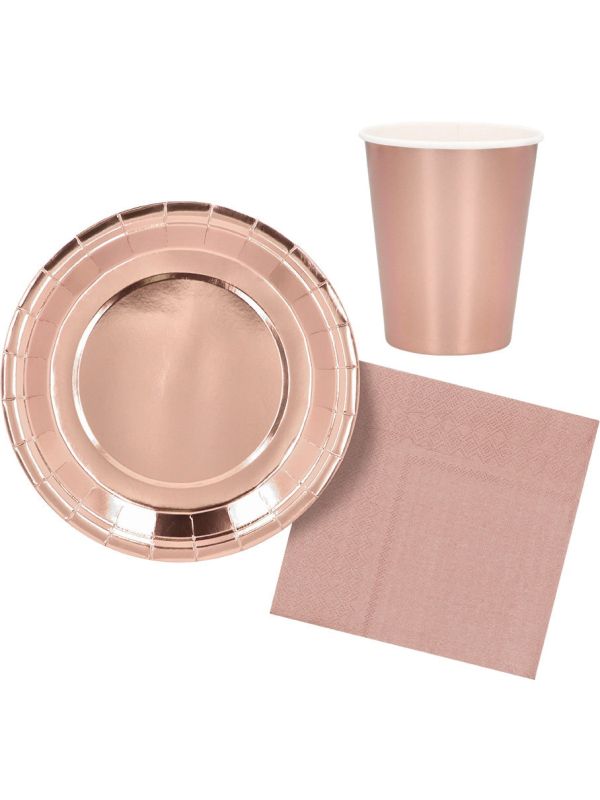 Servies Set Kinderfeestje Roségoud 6 stuks