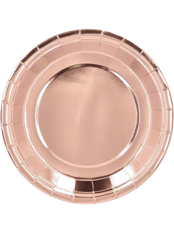 Set 6 papieren bordjes Roségoud
