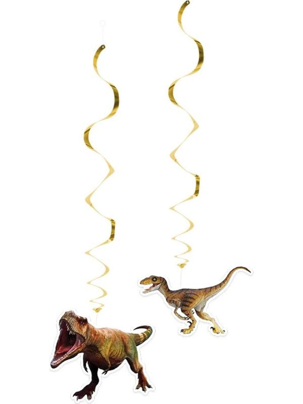 Set van 2 T-Rex Dino Decoratieswirls