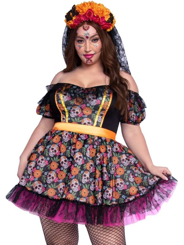 Sexy Plus size dia de los muertos