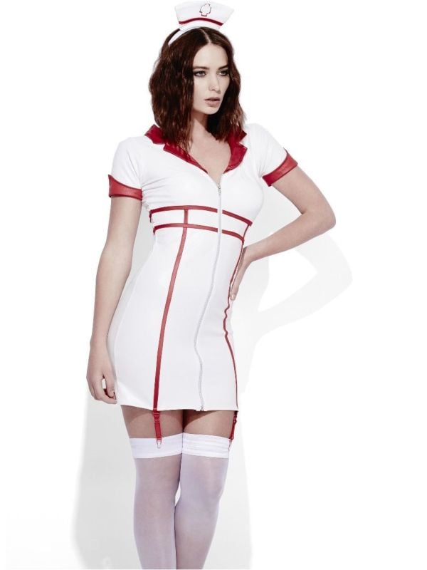 Sexy verpleegster lederlook jurkje main product photo