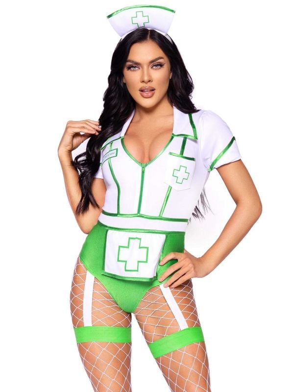 Sexy verpleegster pakje vrouwen groen main product photo
