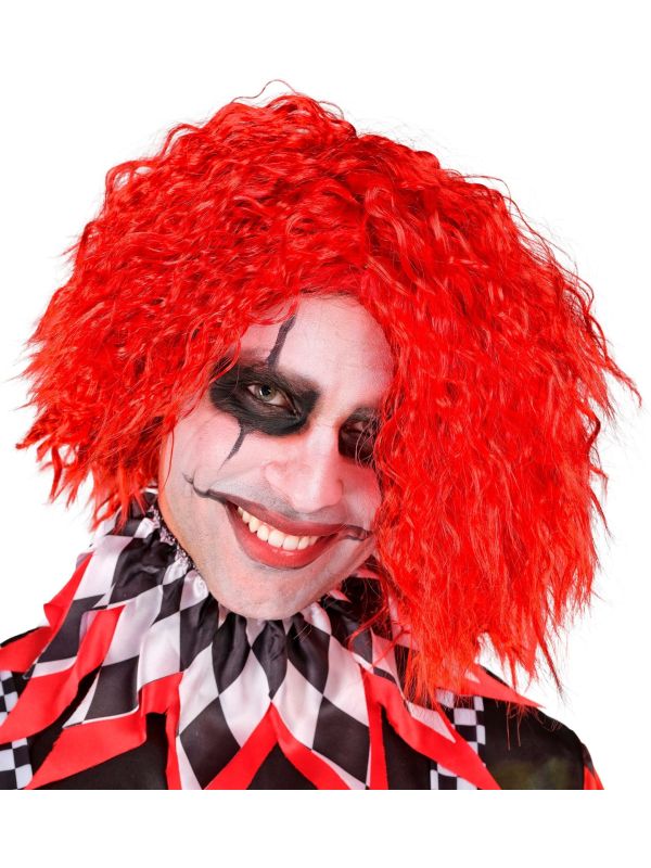 Sinister Clown Pruik Rood Halloween Heren
