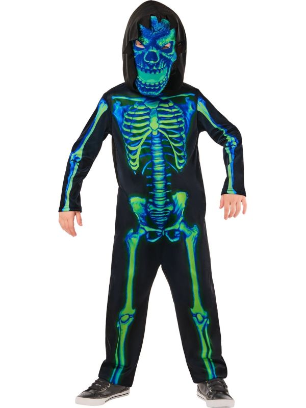 Skelet Outfit Jongens Neon Groen