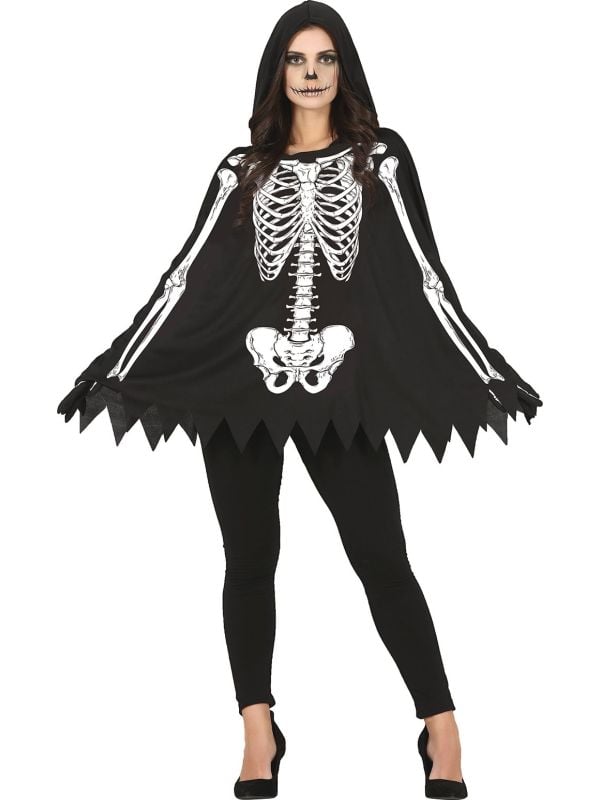 Skelet poncho dames