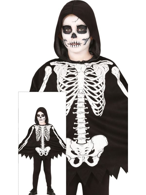 Skeleten poncho halloween kind main product photo