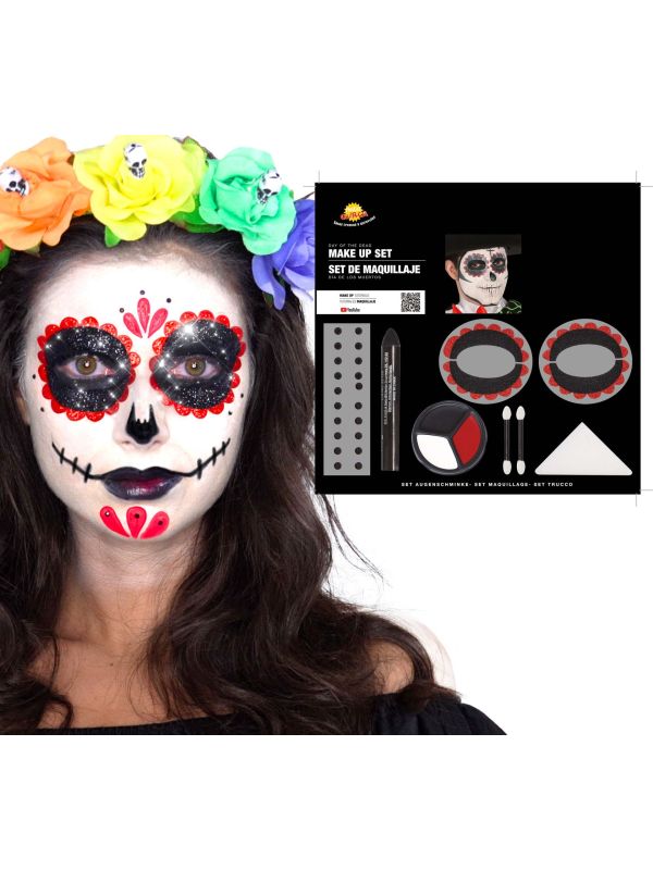 Skeleton dia de muertos make up set