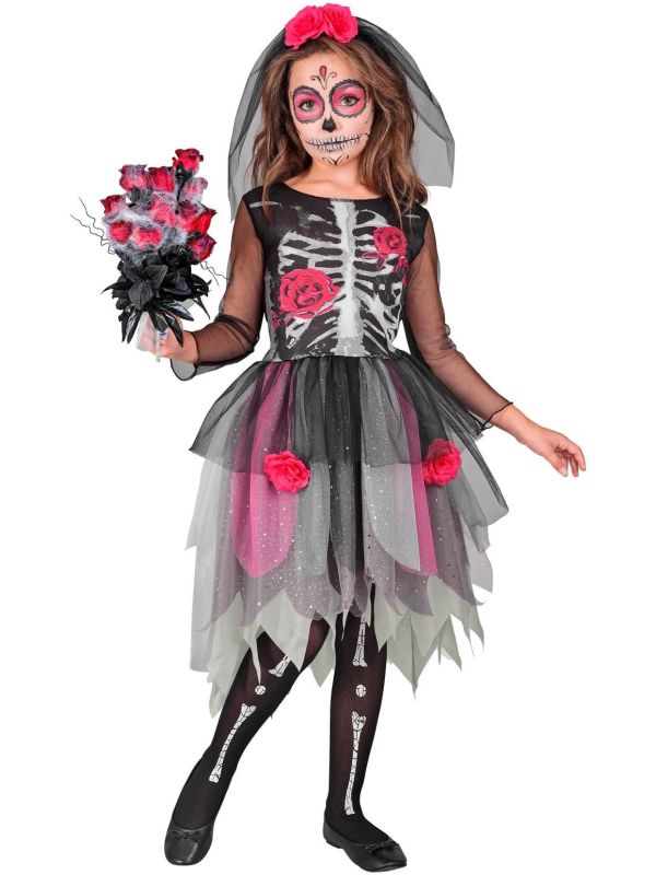 Skeletten Kostuum Meisjes Roze Zwart