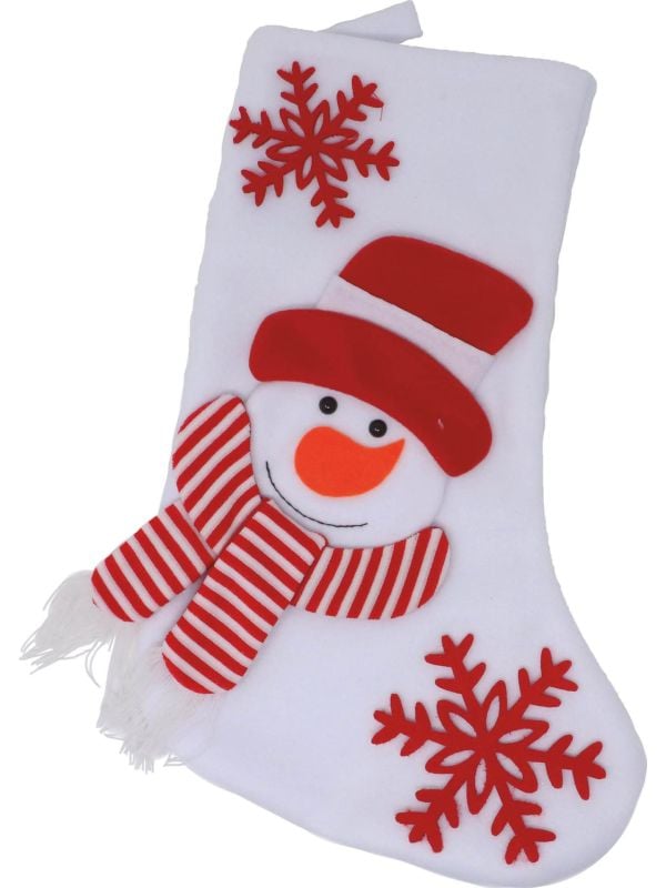 Sneeuwpop kerstsok cadeau 45cm
