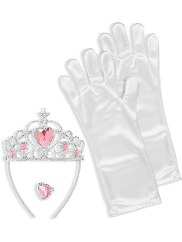 Sneeuwprinses ring, tiara en handschoenen