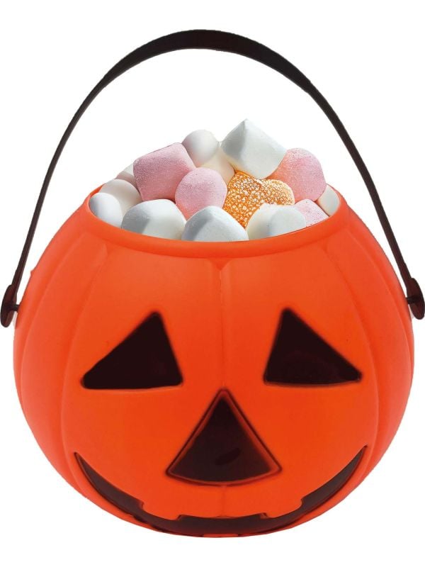 Snoepemmer pompoen oranje 15 cm halloween
