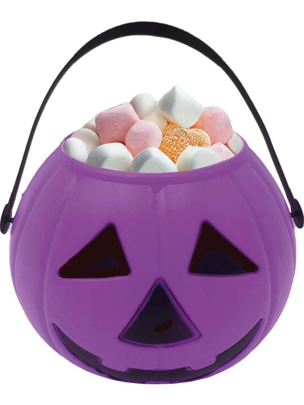 Snoepemmer pompoen paars 15 cm halloween